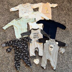 0-3mo Baby Sleeper Set of 8 and 3 Hand Covers